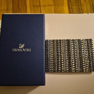 Swarovski Black and Gokd Slim Card Wallet